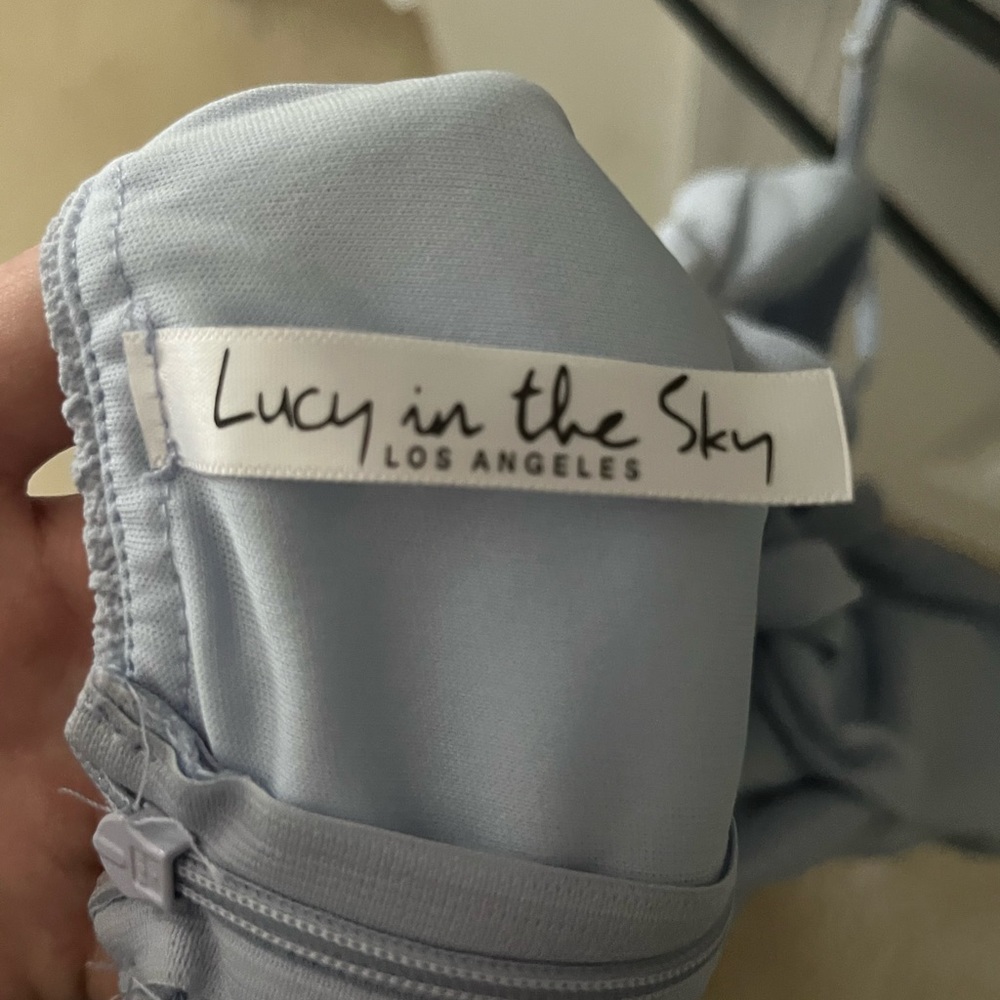 Aubrey Ruffle Dress In Light Blue